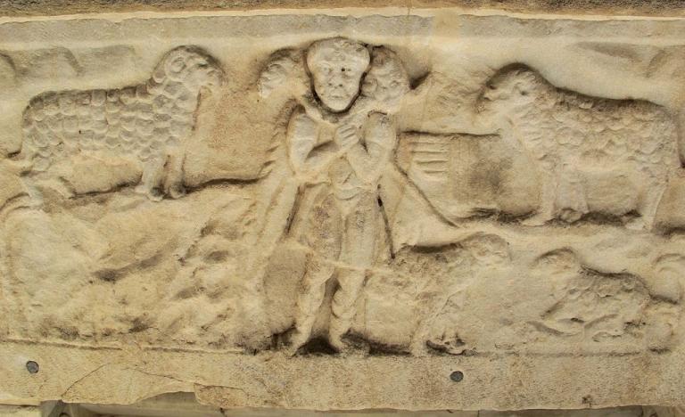 Sarcophagus image of "Good Shepherd"