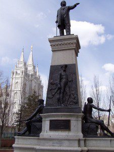 BY monument at Main Street Plaza