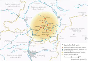 A map of Frankish Switzerland