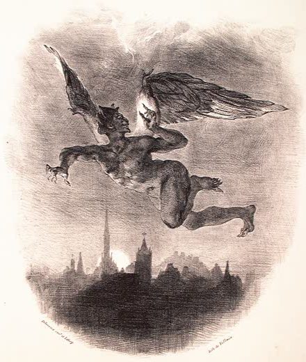 Delacroix, Mephistopheles Flying Over Wittenberg