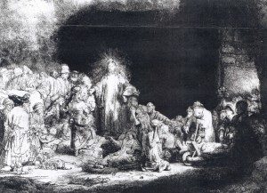 Etching of Jesus by Rembrandt