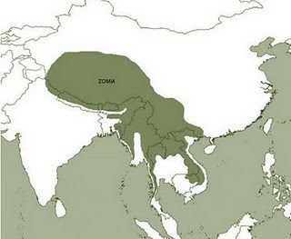 A map showing Zomia
