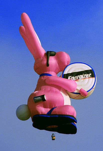 The Energizer Bunny goes airborne