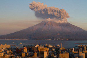 Mount Sakurajima erupting