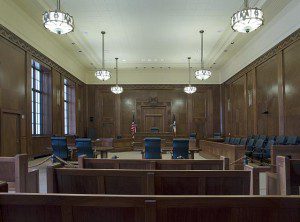 A courtroom in Iowa, or someplace.