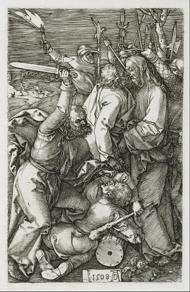 Durer woodcut of betrayal of Jesus