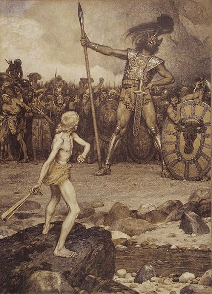 Just before David's intention entered into Goliath's head
