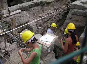 An archaeological dig in Rome