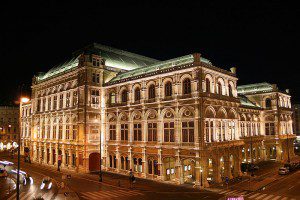 The Vienna State Opera by night