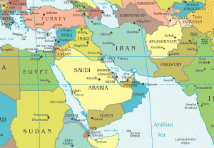 Political map of Mideast