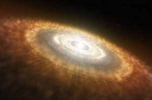Young star, with protoplanetary surrounding disk