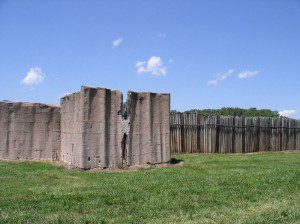 Palisade at Cahokia, reconstructed
