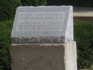 Temple Lot marker in Independence MO