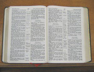 KJV Bible open to Psalms