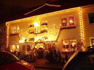 Decorated house at Christmas