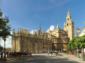 Where the mosque of Seville used to stand