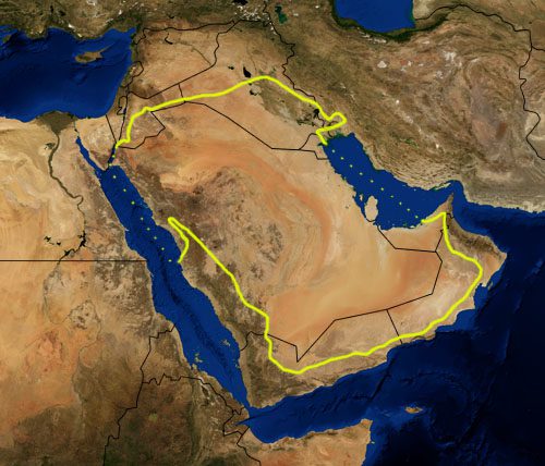 The region of the Arabian Desert