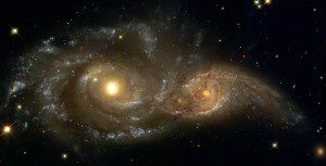 Two colliding galaxies