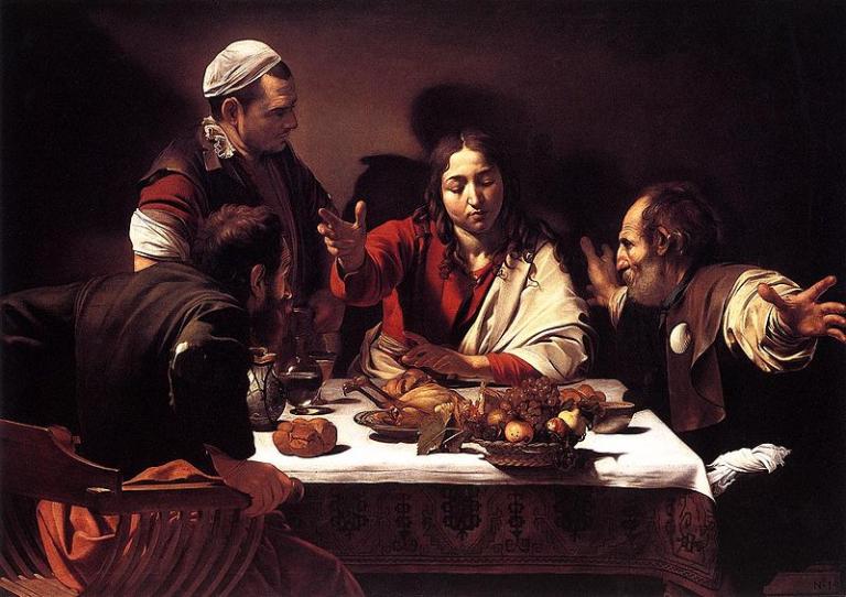 Caravaggio painting of Christ at Emmaus