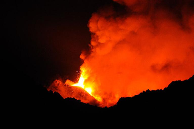 Mt, Etna erupting