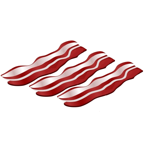 Three strips of bacon