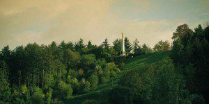 Moroni statue on Cumorah's hill