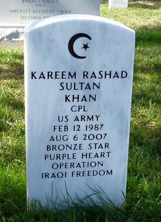 Kareem Rashad Sultan Khan grave marker