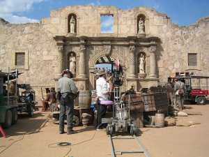 Crew at 2004 filming of "The Alamo"