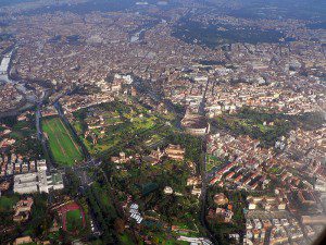 An aerial view of Rome