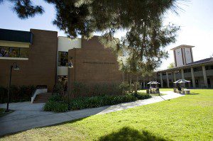 CGU campus on a blustery winter day.  Not.