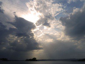 Over a lake, I think. Maybe in Africa. Maybe not. Can't remember.