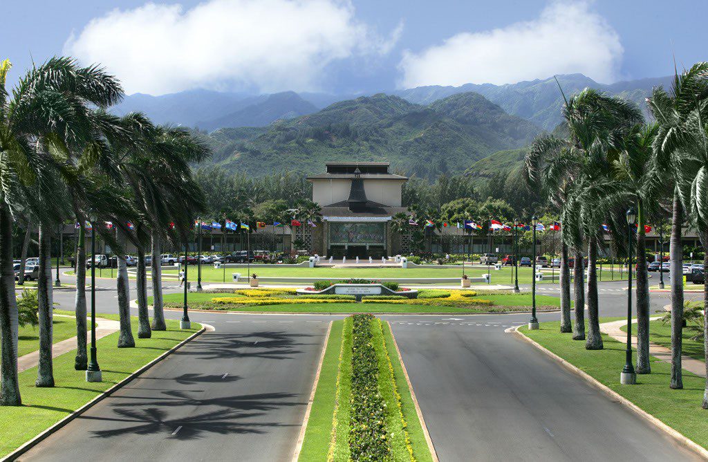 Approaching BYU's Laie campus