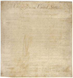 The Bill of Rights, in sepia