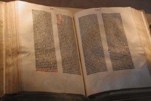 Two pages of a Gutenberg Bible