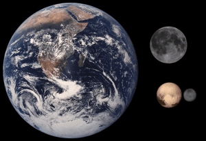 Earth, Moon, Pluto, Charon