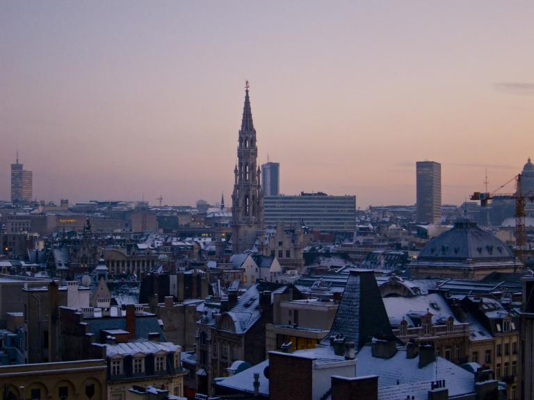 Brussells skyline in winter