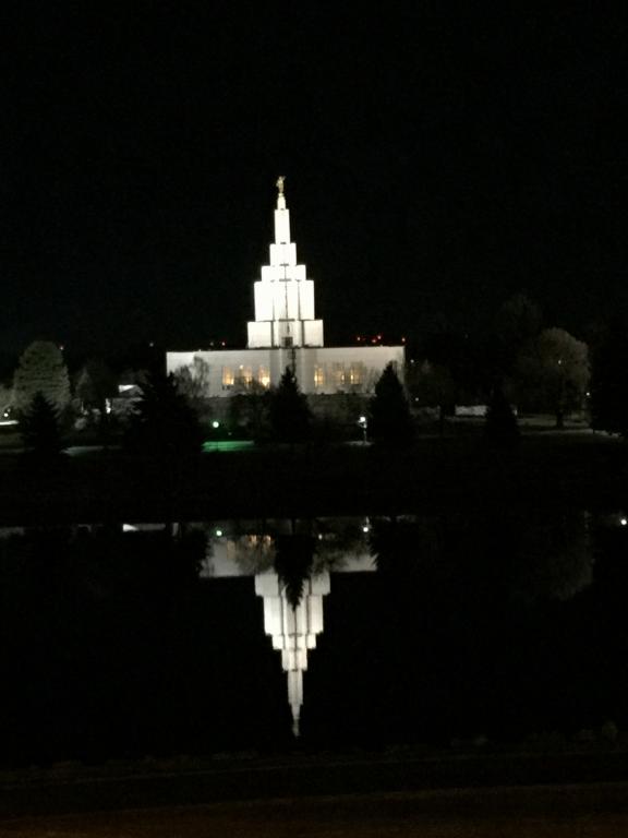 Nighttime shot by Debbie of the Idaho Falls Temple