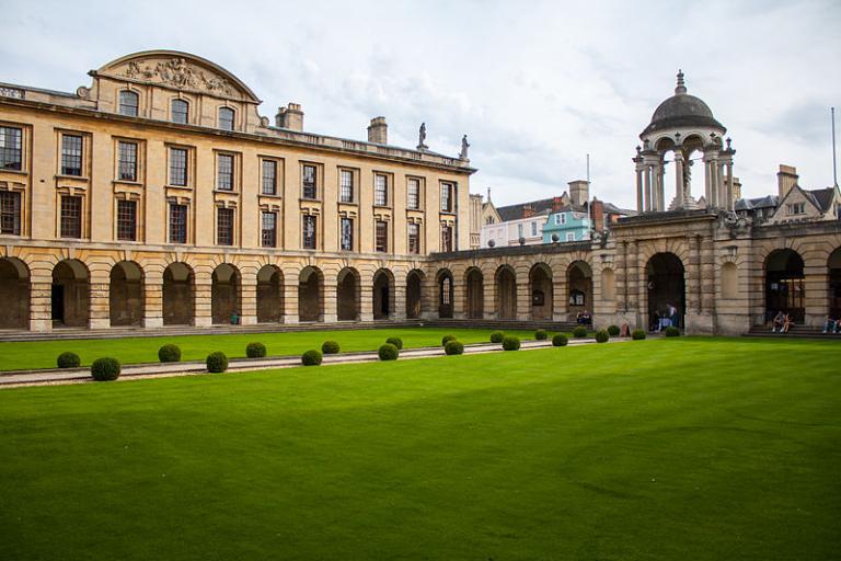 A lawn at the Queen's College, University of Oxford