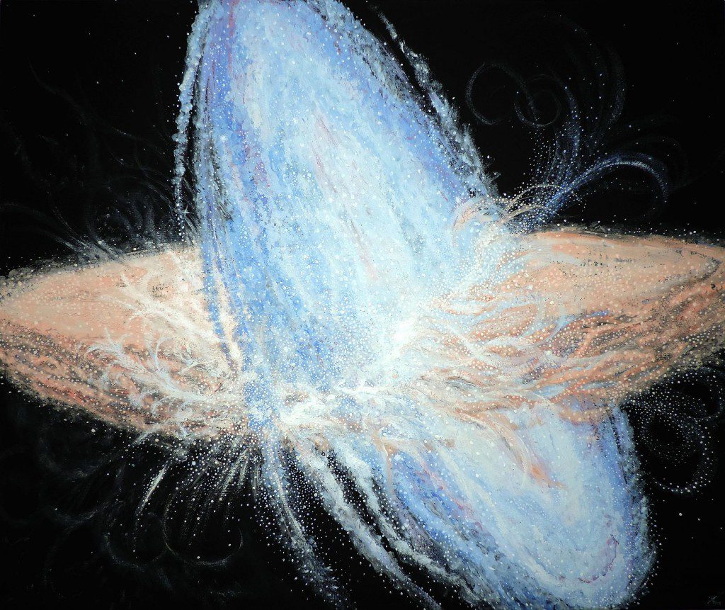 Two galaxies colliding