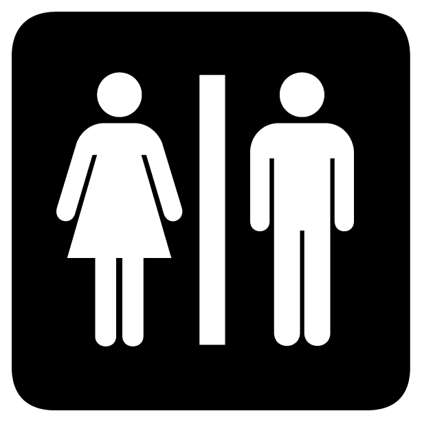 A washroom sign