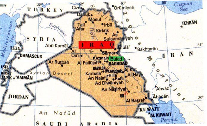 Political map of Iraq