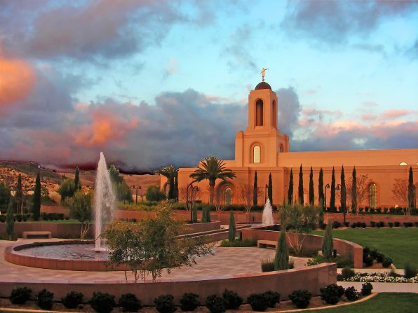 The nearby Newport Beach California Temple