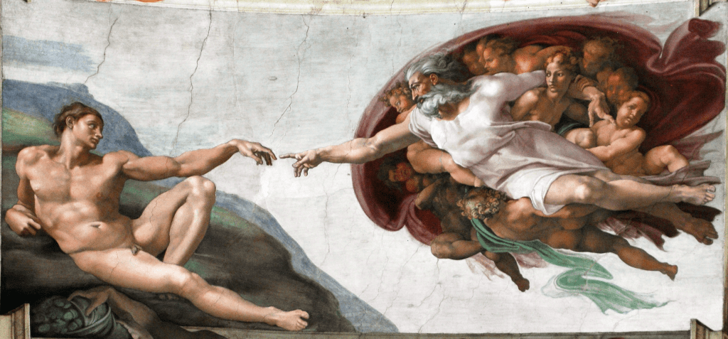 Michelangelo's God and Adam