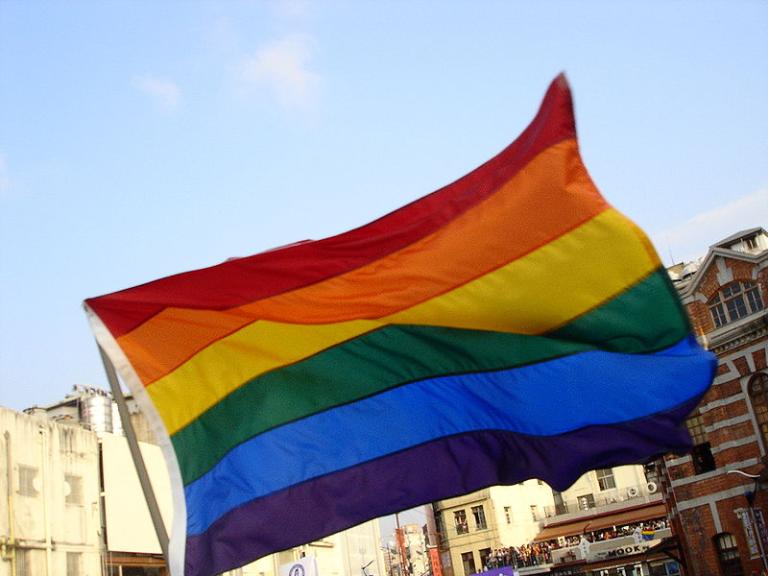 The rainbow flag, this one in Taipei