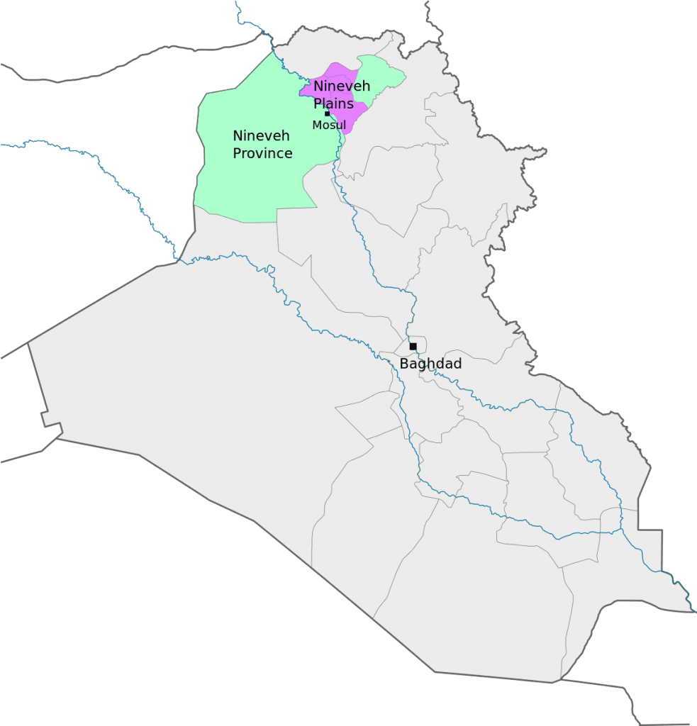 The Nineveh Plain on a map