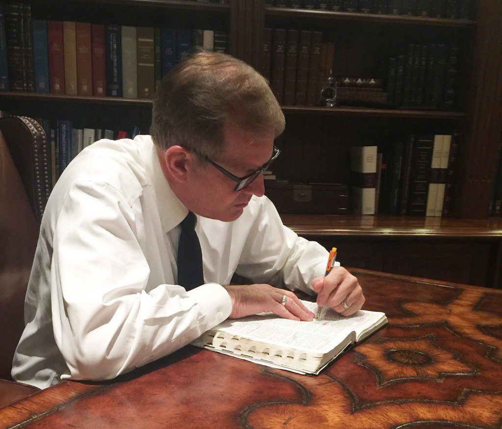 Elder Stevenson with FARMS books