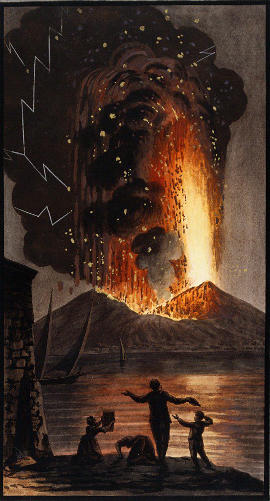 An August 1779 eruption of Mount Vesuvius (Wikimedia Commons public domain)