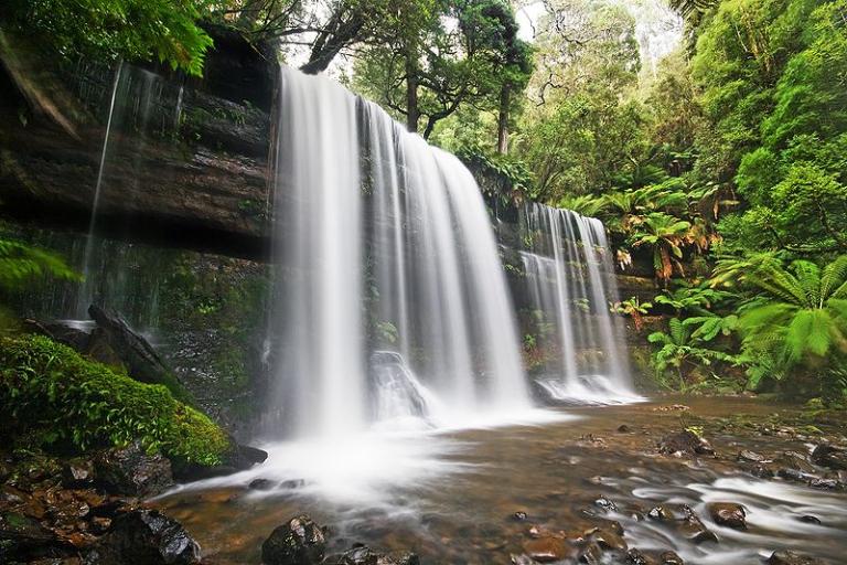 Australian water falling over a cliff