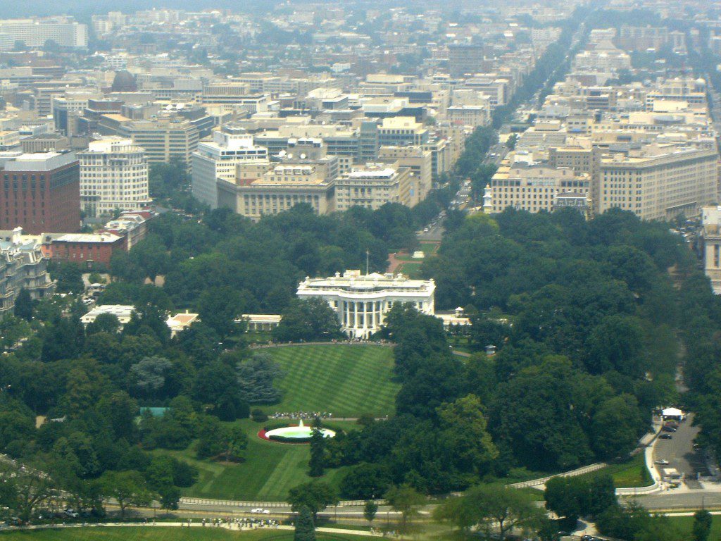 White House, seen from Washington Monument