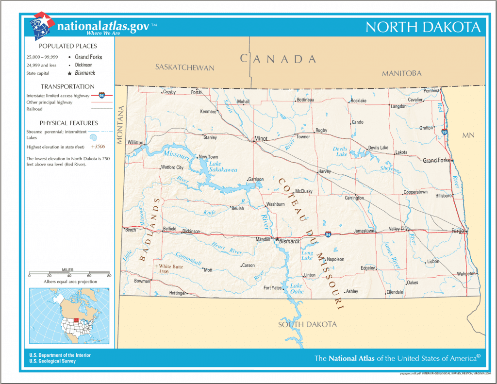 Map of North Dakota